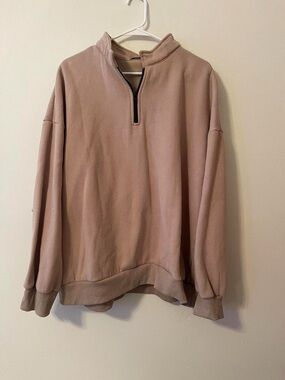 Men's Half-Zip Pullover Sweatshirt - Taupe
